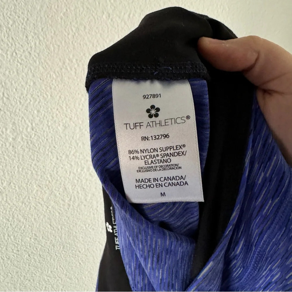 Tuff Athletics Blue Purple Space Dye Sporty High-Waisted Leggings Medium Casual - Picture 10 of 13